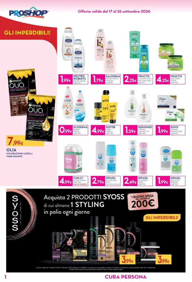 Volantino Proshop Appuntamento con la convenienza dal 17/9 fino al 26/9/2026