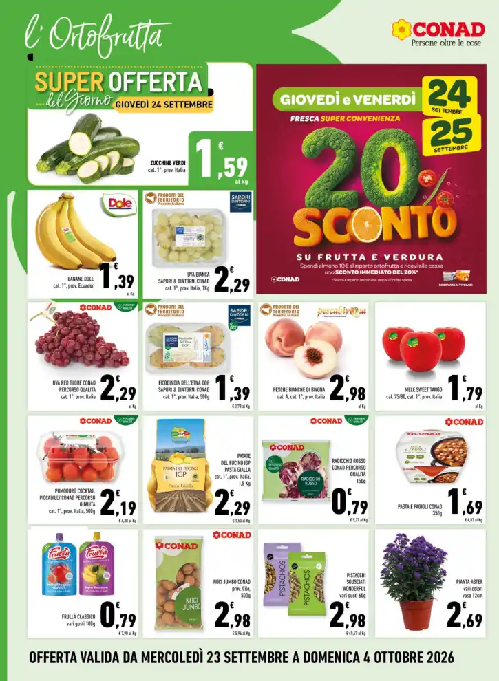 Volantino Conad Margherita Taglio netto dal 23/9 fino al 4/10/2026