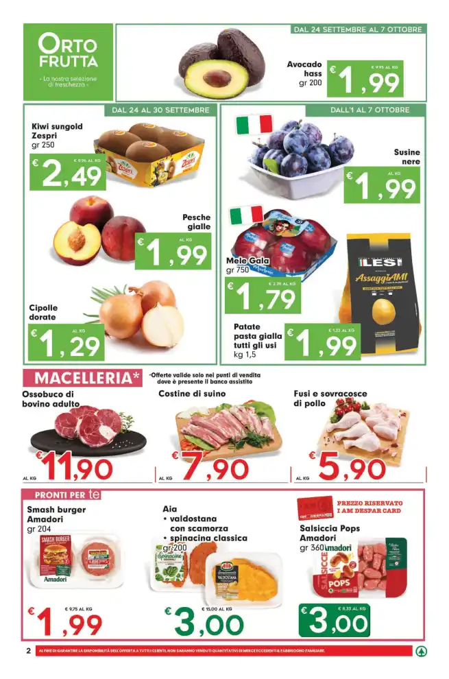 Volantino Despar Express Prezzi tondi dal 24/9 fino al 7/10/2026