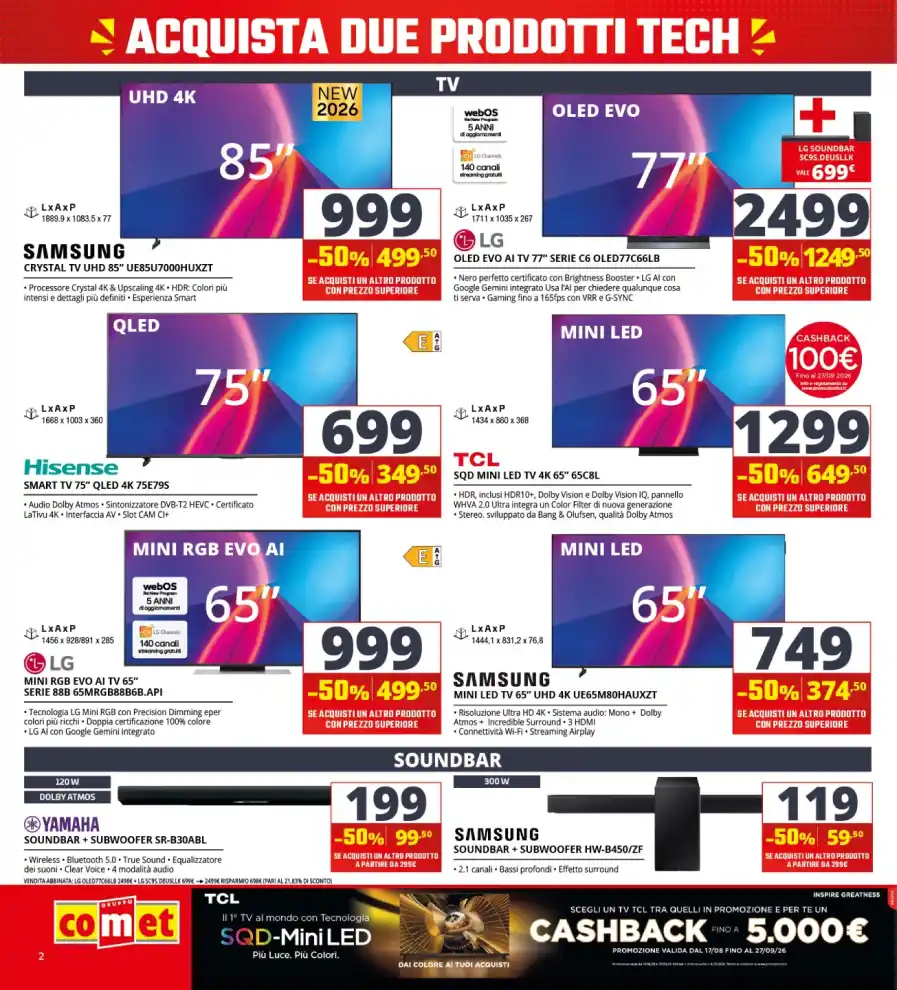 Volantino Comet Acquista due prodotti tech dal 24/9 fino al 7/10/2026