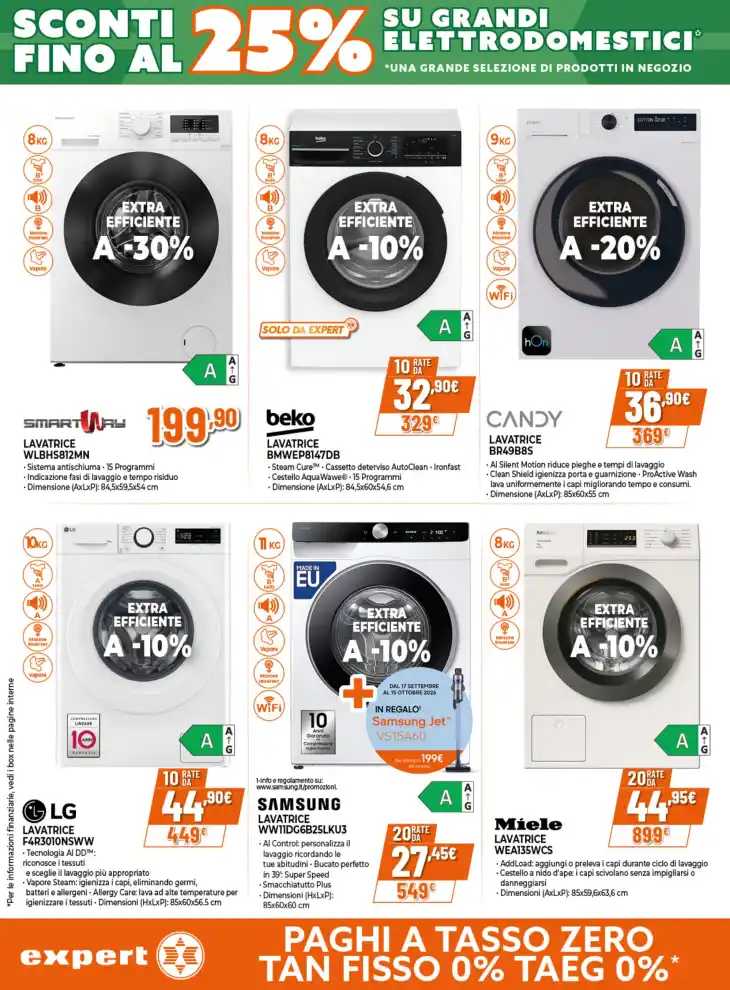Volantino Expert Grandi Marche a tasso zero dal 24/9 fino al 7/10/2026