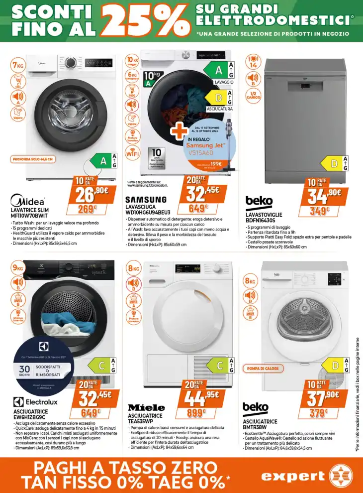 Volantino Expert Grandi Marche a tasso zero dal 24/9 fino al 7/10/2026
