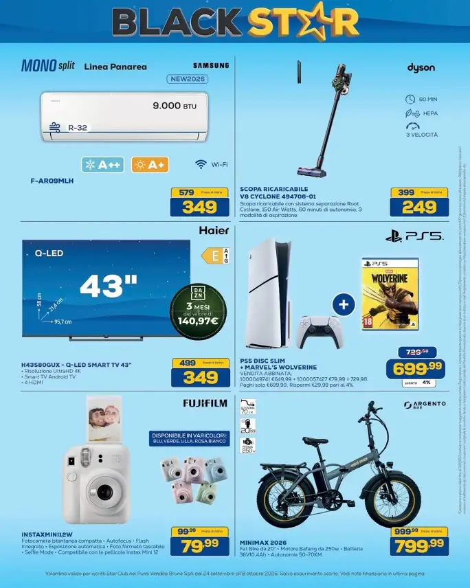Volantino Euronics Bruno Black Star dal 24/9 fino al 8/10/2026