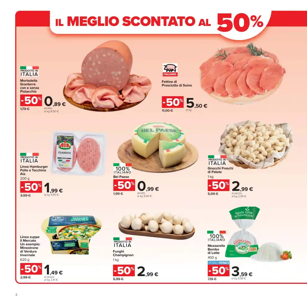 Volantino Carrefour Market 50 prodotti al 50% dal 29/9 fino al 12/10/2026
