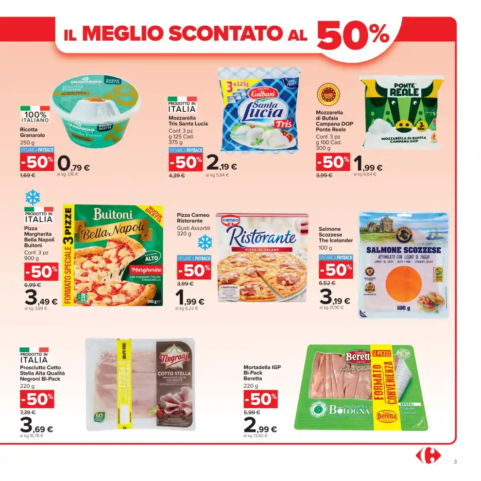 Volantino Carrefour Market 50 prodotti al 50% dal 29/9 fino al 12/10/2026