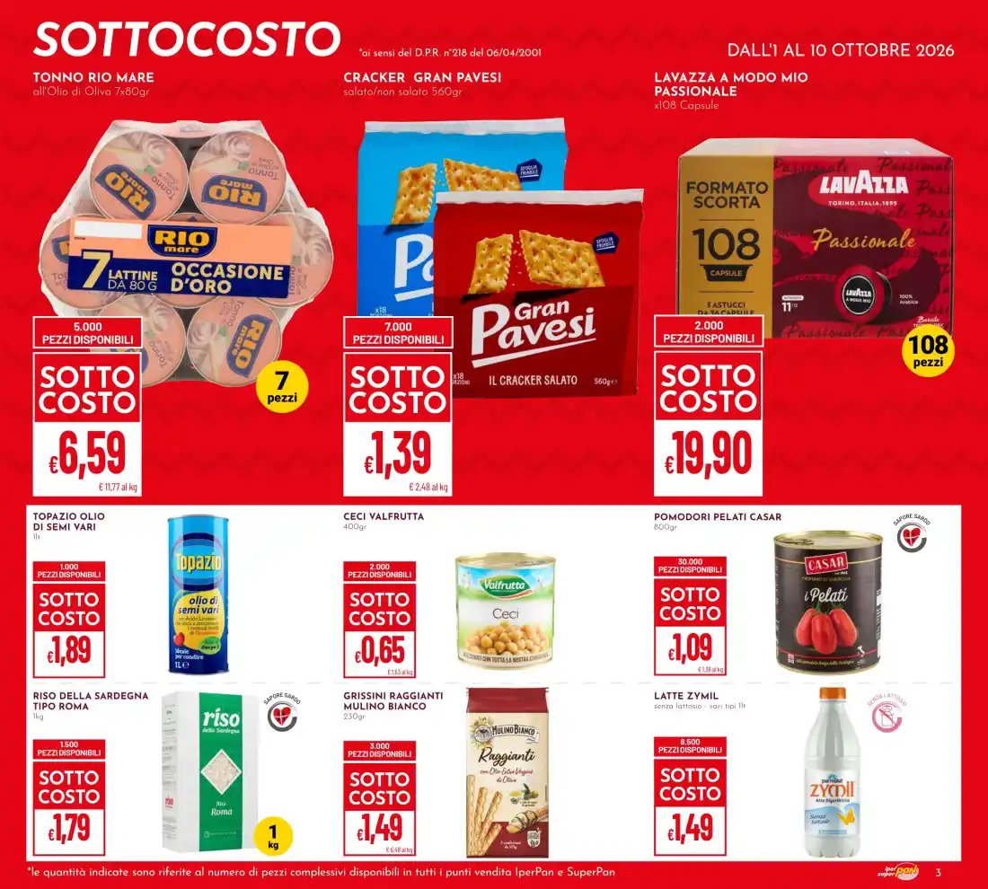 Volantino Pan Sottocosto e buoni spesa dal 1/10 fino al 10/10/2026
