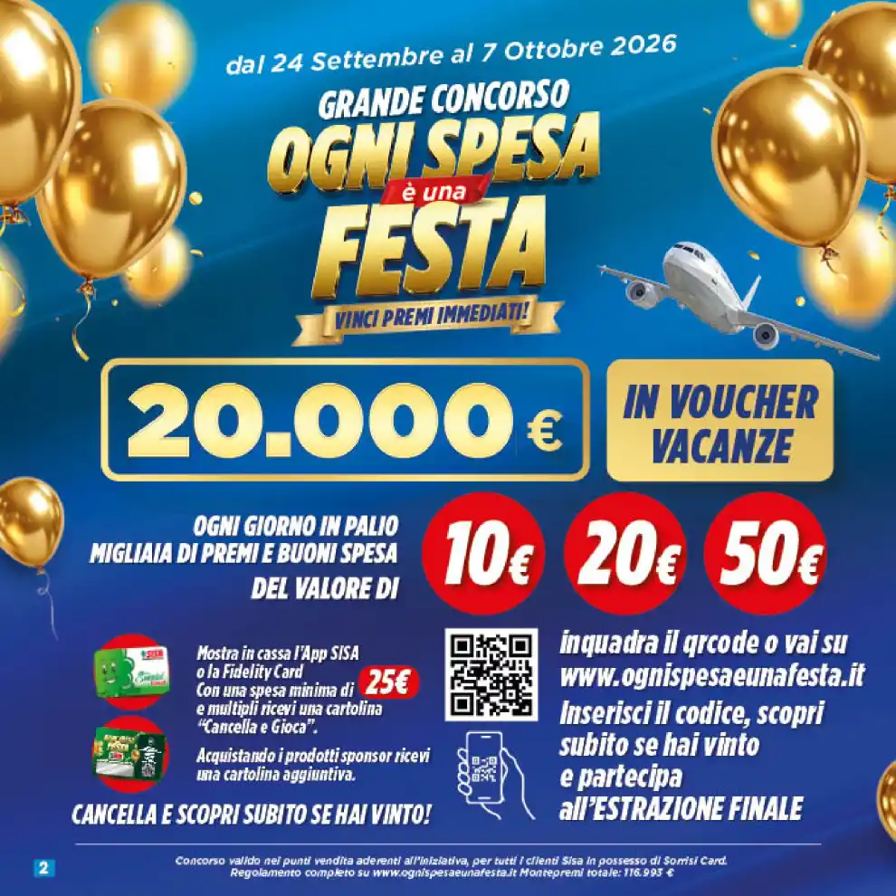 Volantino Sisa Ogni spesa è una festa dal 24/9 fino al 7/10/2026