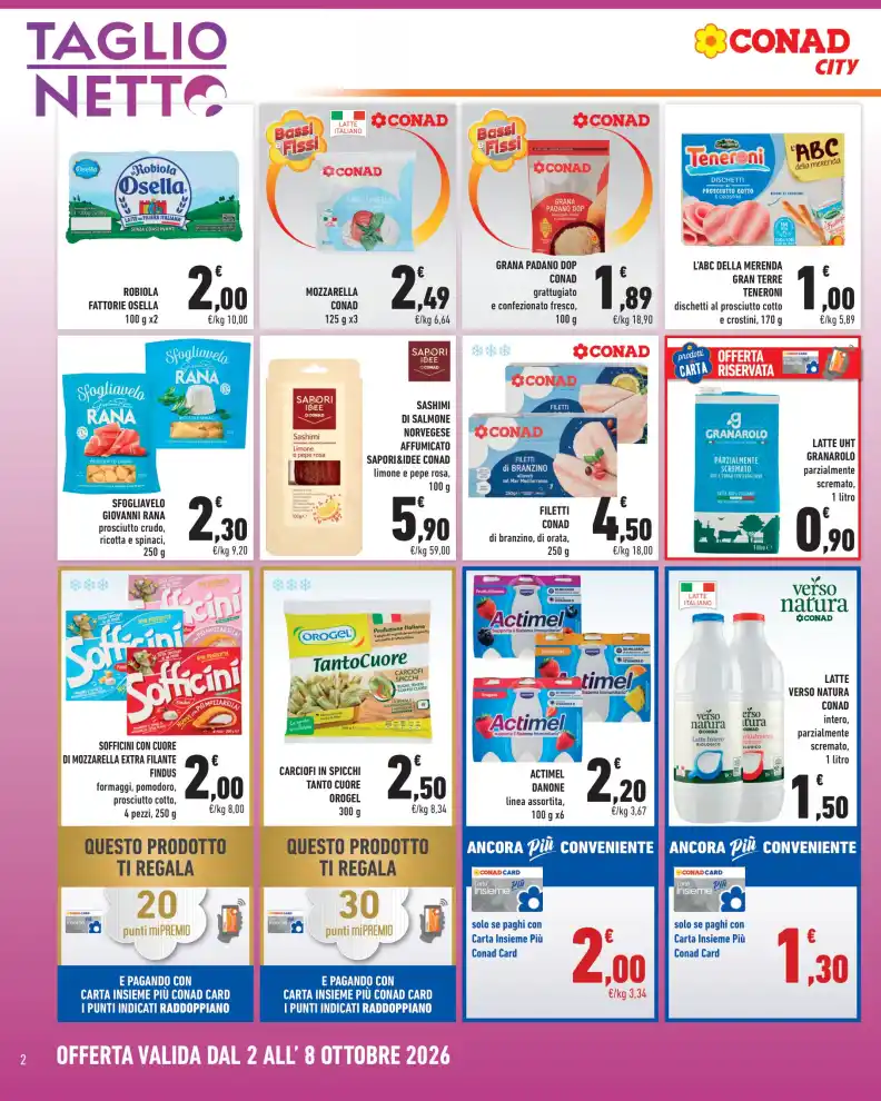 Volantino Conad City Taglio Netto dal 2/10 fino al 8/10/2026