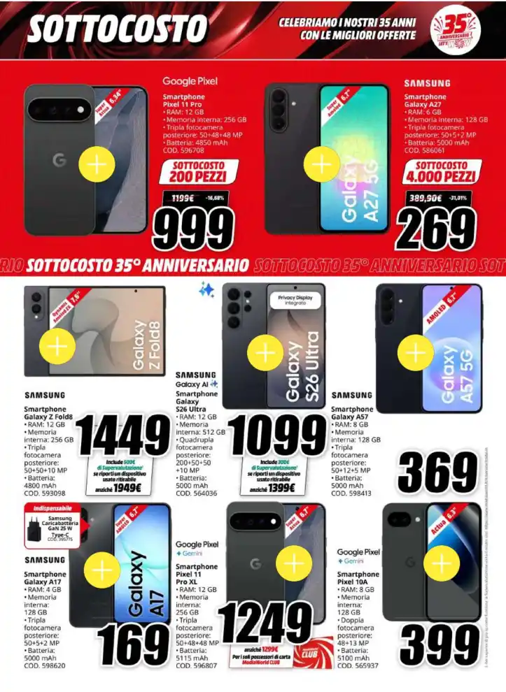 Volantino MediaWorld 35° anniversario dal 6/10 fino al 18/10/2026