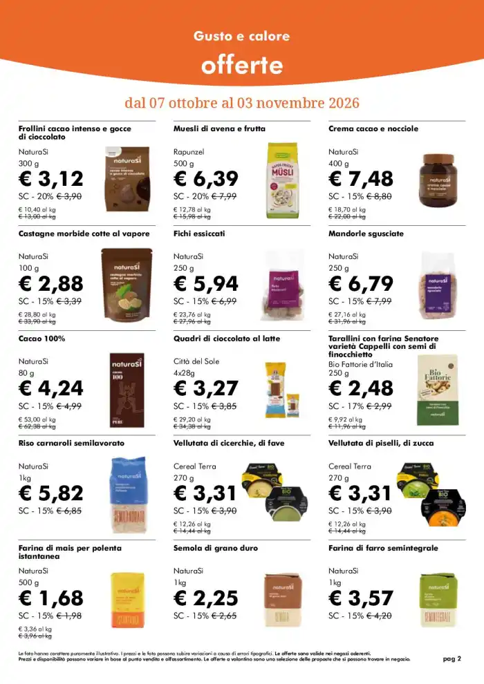 Volantino NaturaSì Offerte ottobre 2026 dal 7/10 fino al 3/11/2026