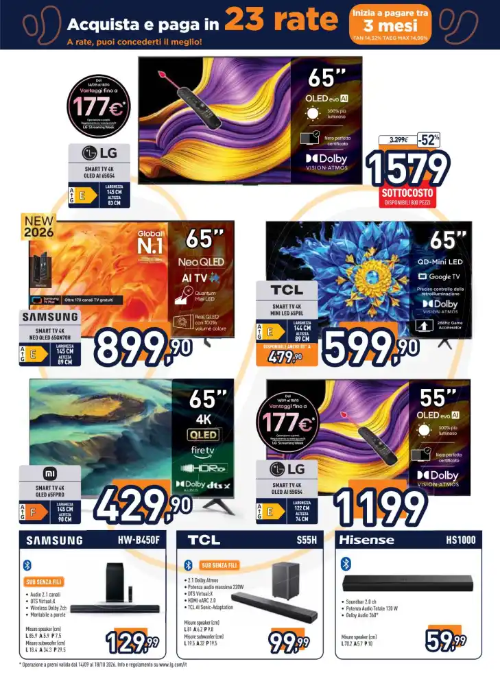 Volantino Unieuro Sottocosto dal 2/10 fino al 11/10/2026
