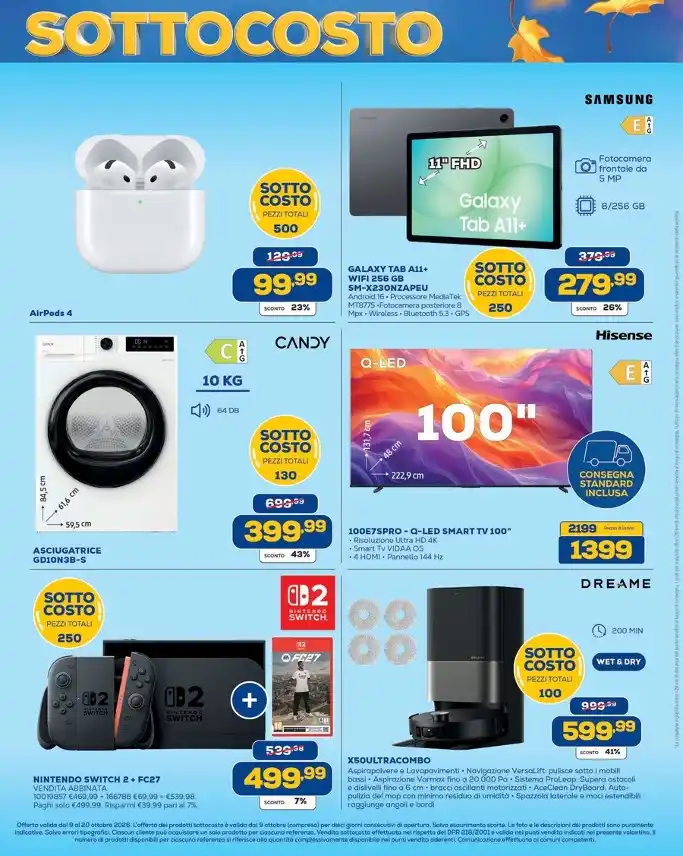 Volantino Euronics Bruno Sottocosto dal 9/10 fino al 18/10/2026