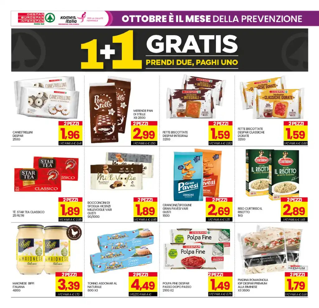 Volantino Eurospar 1+1 Gratis dal 12/10 fino al 17/10/2026