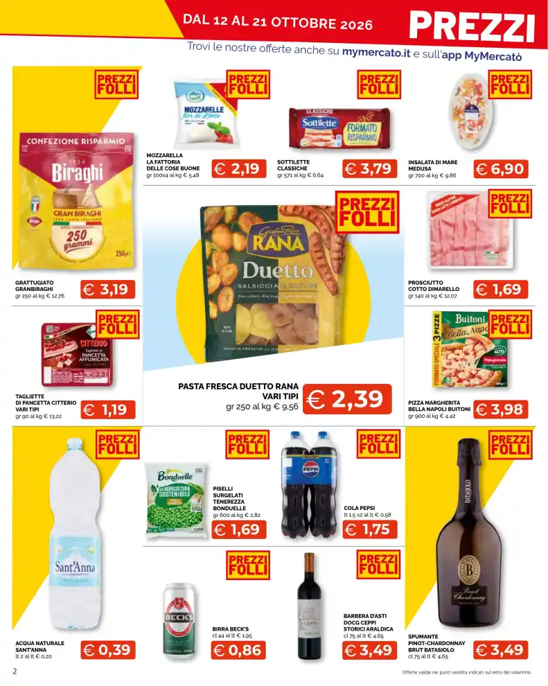 Volantino Mercatò Big Prezzi Folli dal 12/10 fino al 21/10/2026