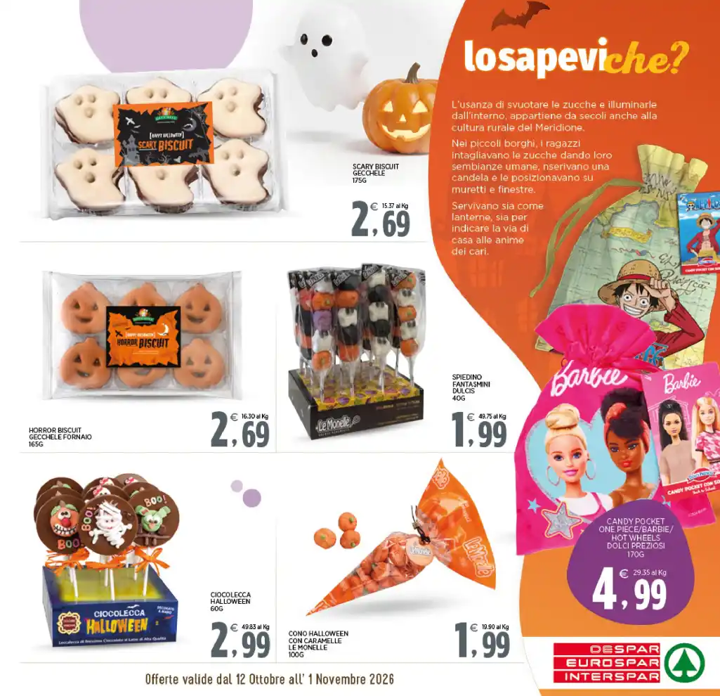 Volantino Interspar Halloween Dolci da brivido dal 12/10 fino al 1/11/2026