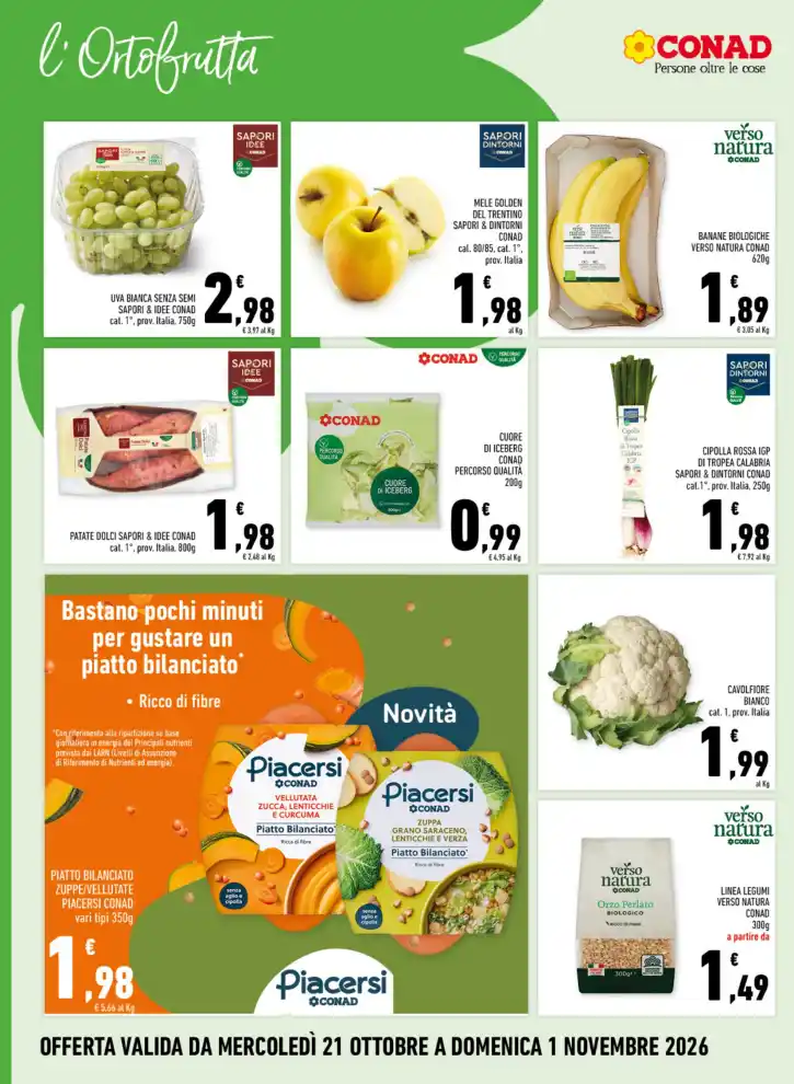 Volantino Conad Margherita Freschi di convenienza dal 21/10 fino al 1/11/2026