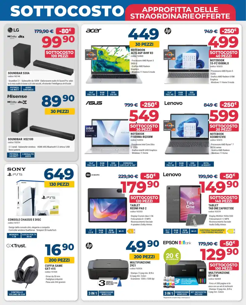 Volantino Sinergy Sottocosto dal 22/10 fino al 31/10/2026