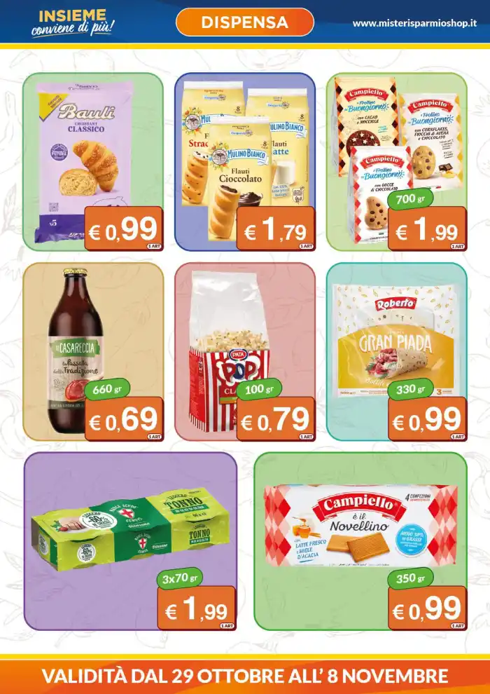 Volantino Mister Risparmio La tua spesa quotidiana dal 29/10 fino al 8/11/2026