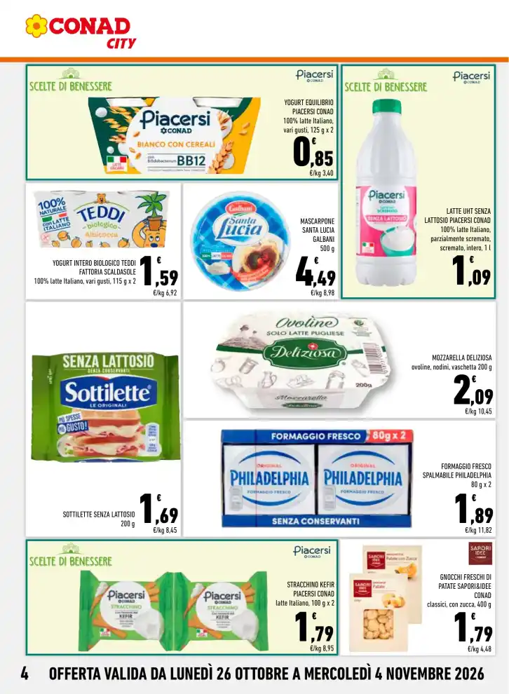 Volantino Conad City Taglio netto dal 26/10 fino al 4/11/2026