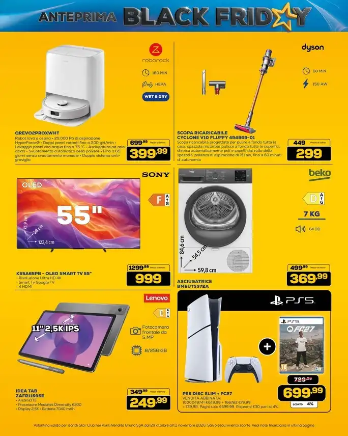 Volantino Euronics Bruno Black Friday dal 29/10 fino al 11/11/2026