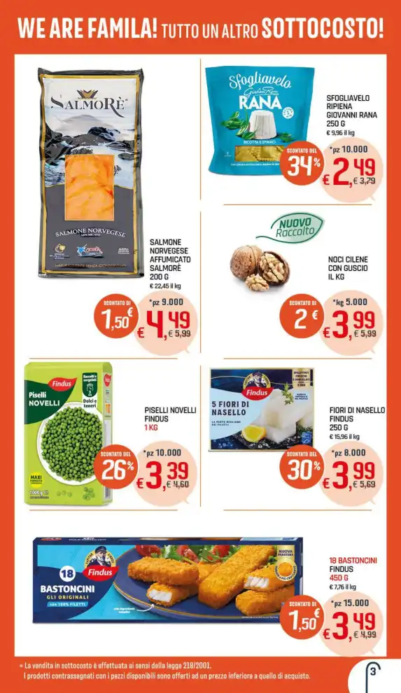 Volantino Famila Superstore Sottocosto dal 29/10 fino al 7/11/2026