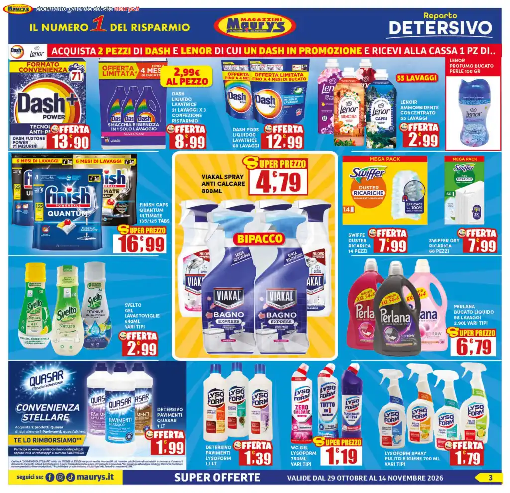 Volantino Maury’s I Nostri Marchi -30% dal 29/10 fino al 14/11/2026